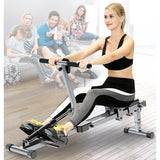 Rowing machine Rowing Machine With 12-stage Adjustable Resistance, Digital Monitor, And 220-pound Maximum Weight - Clear