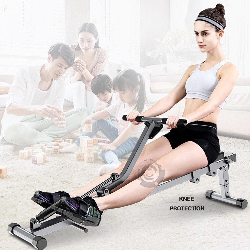 Rowing machine Rowing Machine With 12-stage Adjustable Resistance, Digital Monitor, And 220-pound Maximum Weight - Clear