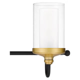 Rowland 3-Light Matte Black Vanity Light