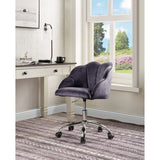 Rowse Office Chair in Dark Gray Velvet & Chrome Finish and in office room