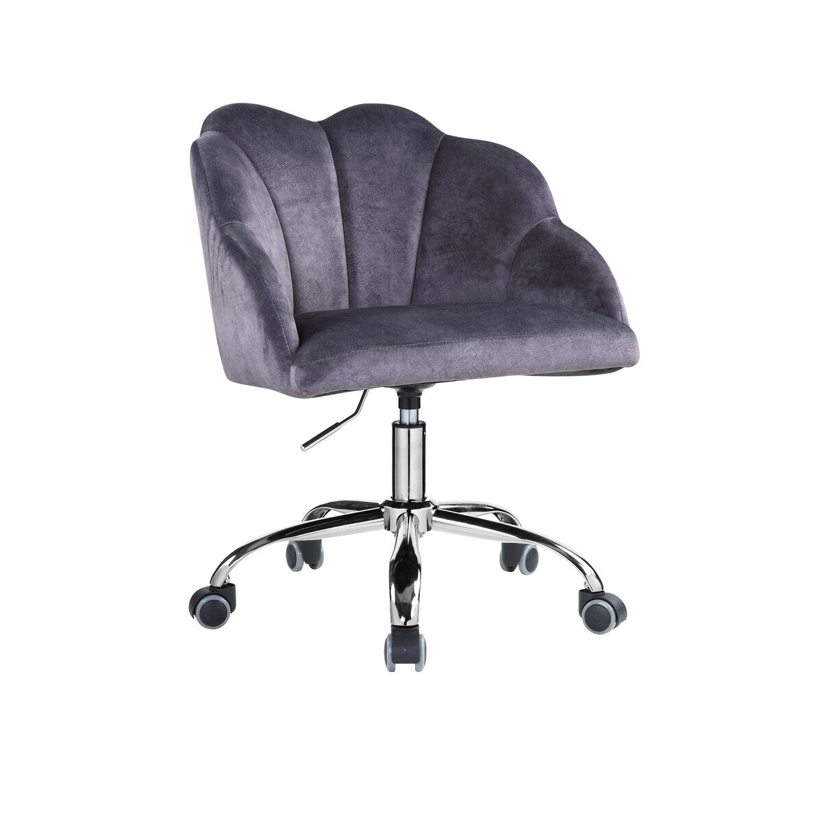 Rowse Office Chair in Dark Gray Velvet & Chrome Finish and in office room