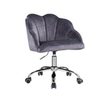 Rowse Office Chair in Dark Gray Velvet & Chrome Finish and in office room