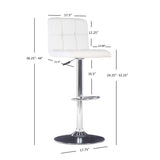 Roxie Faux Leather Adjustable Height Bar Stool