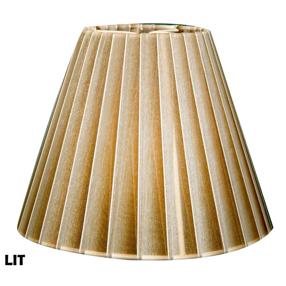 Royal Designs Antique Gold Organza Empire Chandelier Lamp Shade, 3" x 6" x 4.5", Clip On-Set of 6