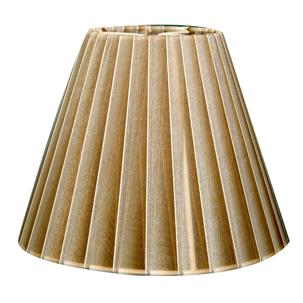 Royal Designs Antique Gold Organza Empire Chandelier Lamp Shade, 3" x 6" x 4.5", Clip On-Set of 6
