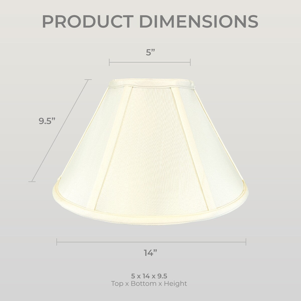 Royal Designs Conical Empire Lamp Shade, Eggshell, 5x14x9.5