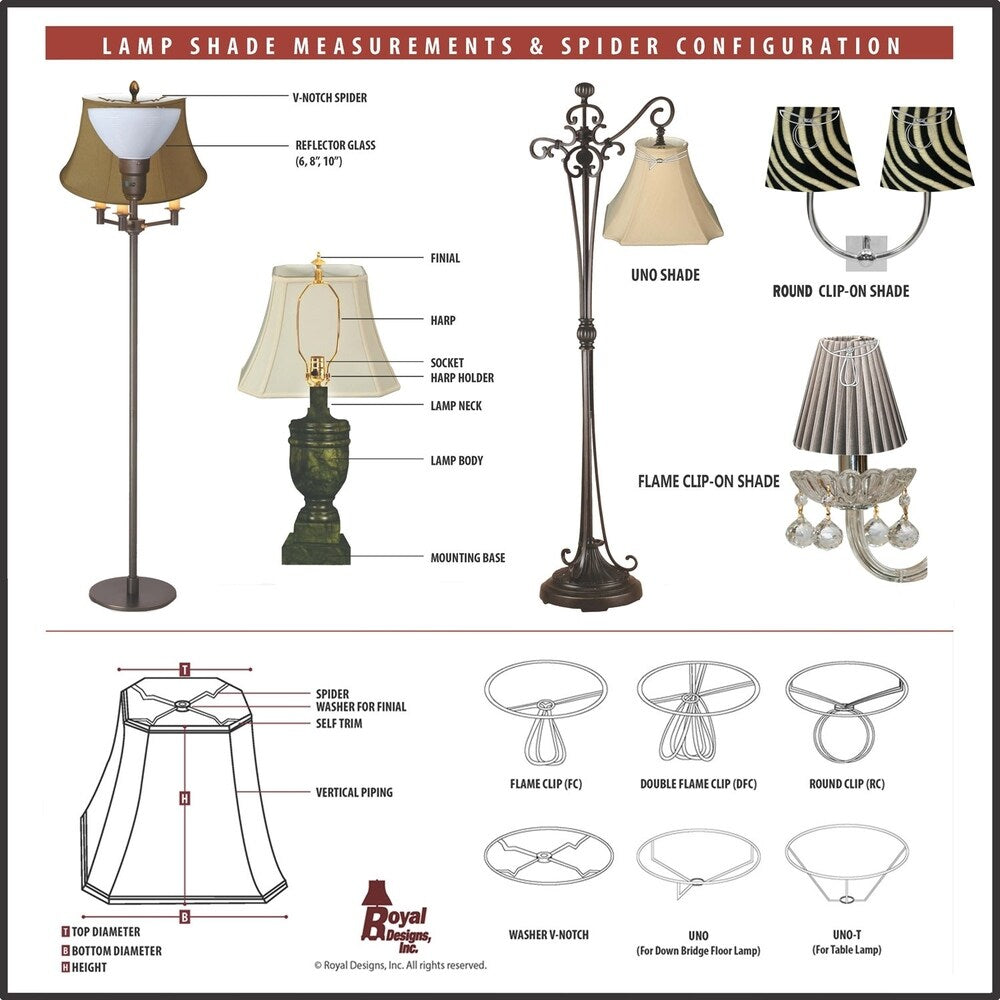 Royal Designs Deep Empire Eggshell Lamp Shade, 5 x 10 x 8