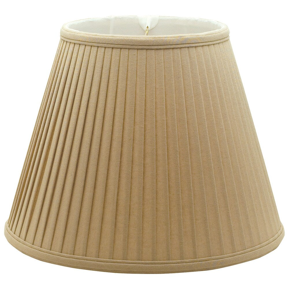 Royal Designs Deep Empire Side Pleat Basic Lamp Shade, Linen / Taupe 9 x 18 x 14