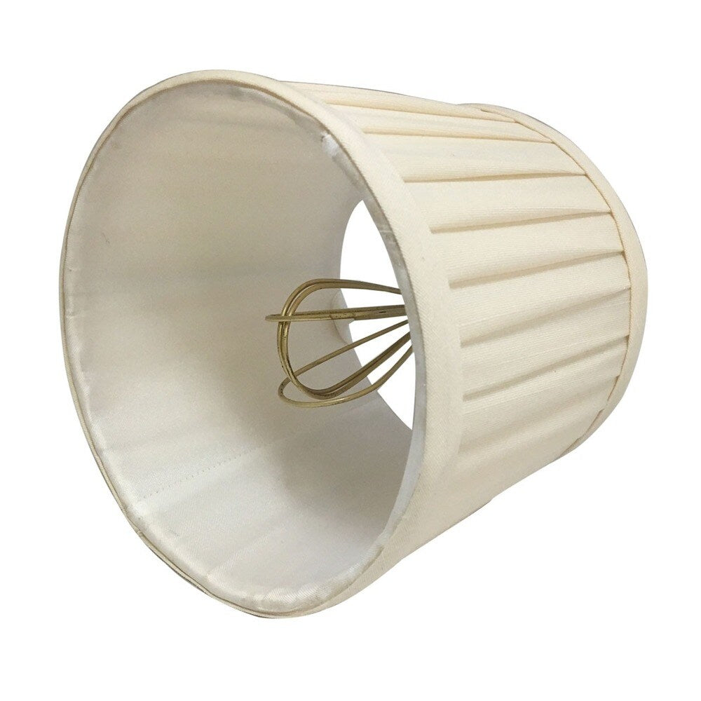 Royal Designs Eggshell Side Pleat Chandelier Shade, 4.5" x 5" x 4.25", Clip On-Set of 6