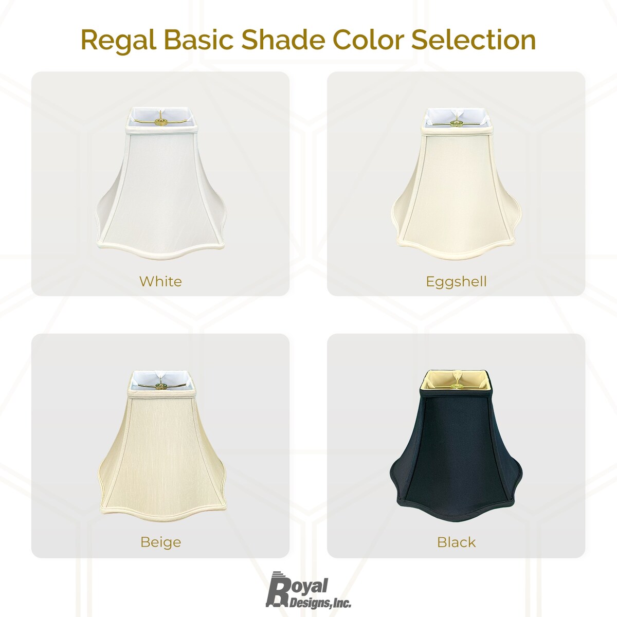 Royal Designs Fancy Square Bell Basic Lamp Shade, Black, 7x16x12.75