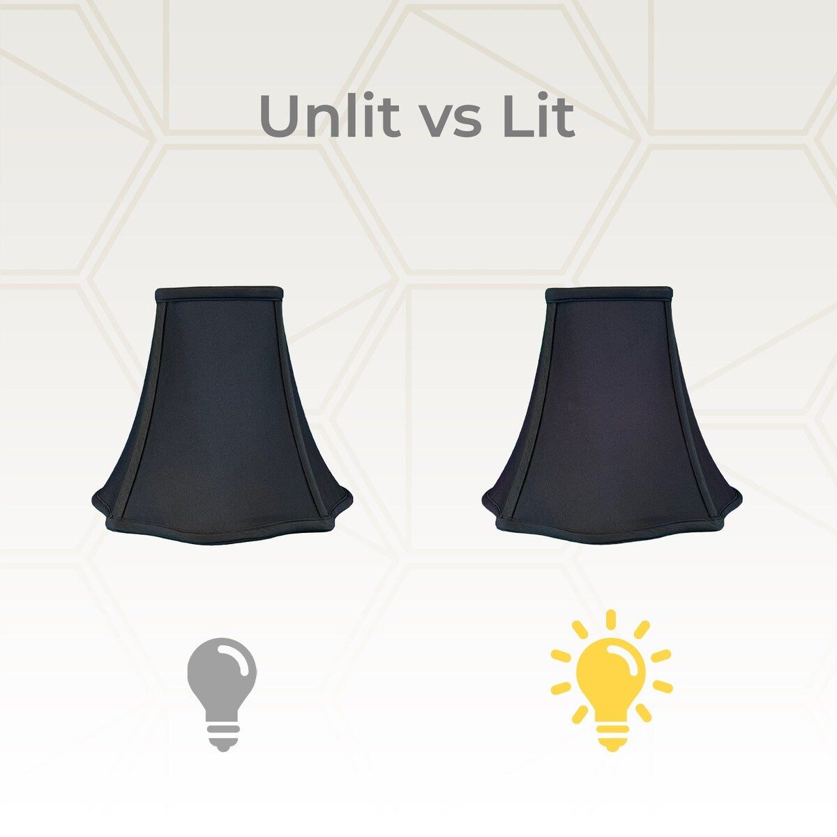 Royal Designs Fancy Square Bell Basic Lamp Shade, Black, 7x16x12.75