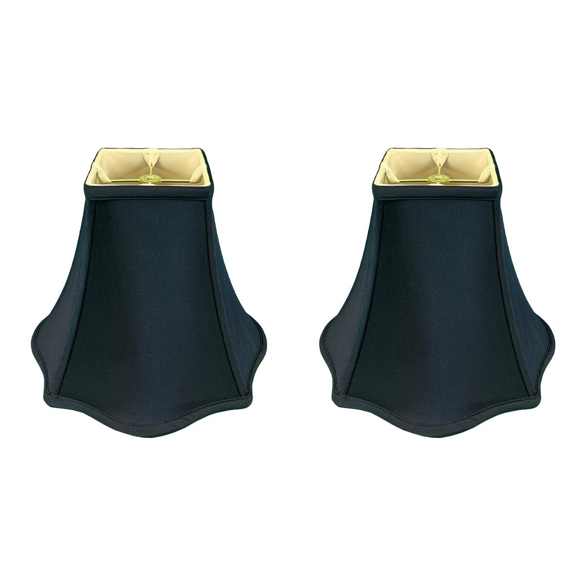 Royal Designs Fancy Square Bell Basic Lamp Shade, Black, 7x16x12.75