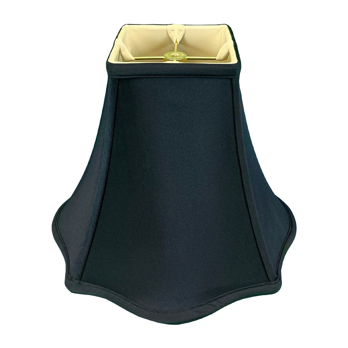 Royal Designs Fancy Square Bell Basic Lamp Shade, Black, 7x16x12.75