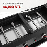 Royal Gourmet 4-Burner Gas Grill and Griddle Combo Black