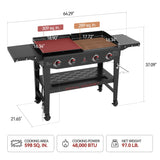 Royal Gourmet 4-Burner Gas Grill and Griddle Combo Black