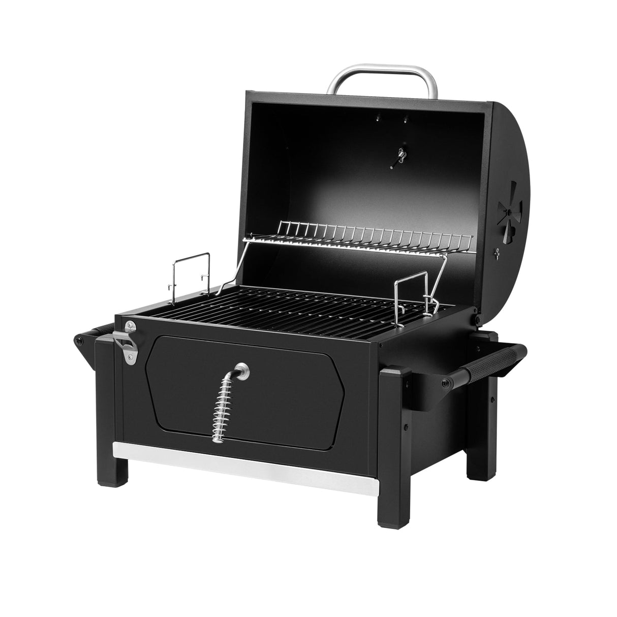 Royal Gourmet Portable Charcoal Grill with Side Handles and Bottle Opener, Tailgate and Campsite, Black