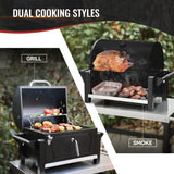 Royal Gourmet Portable Charcoal Grill with Side Handles and Bottle Opener, Tailgate and Campsite, Black