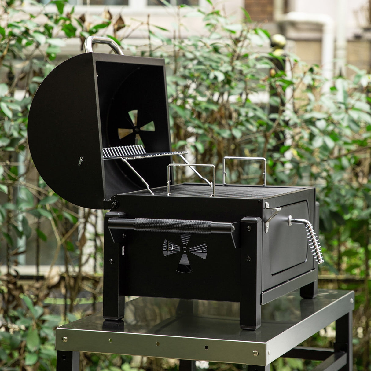Royal Gourmet Portable Charcoal Grill with Side Handles and Bottle Opener, Tailgate and Campsite, Black