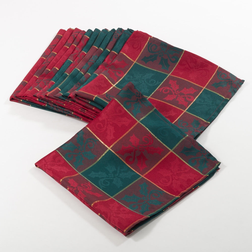 Royal de Noel Collection Plaid Dinner Napkins (Set of 12)