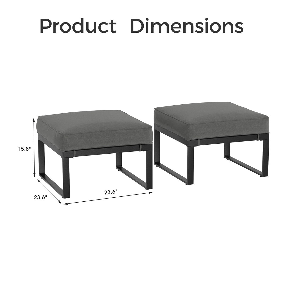 Royalcraft Aluminum Outdoor Ottoman (Set of 2)