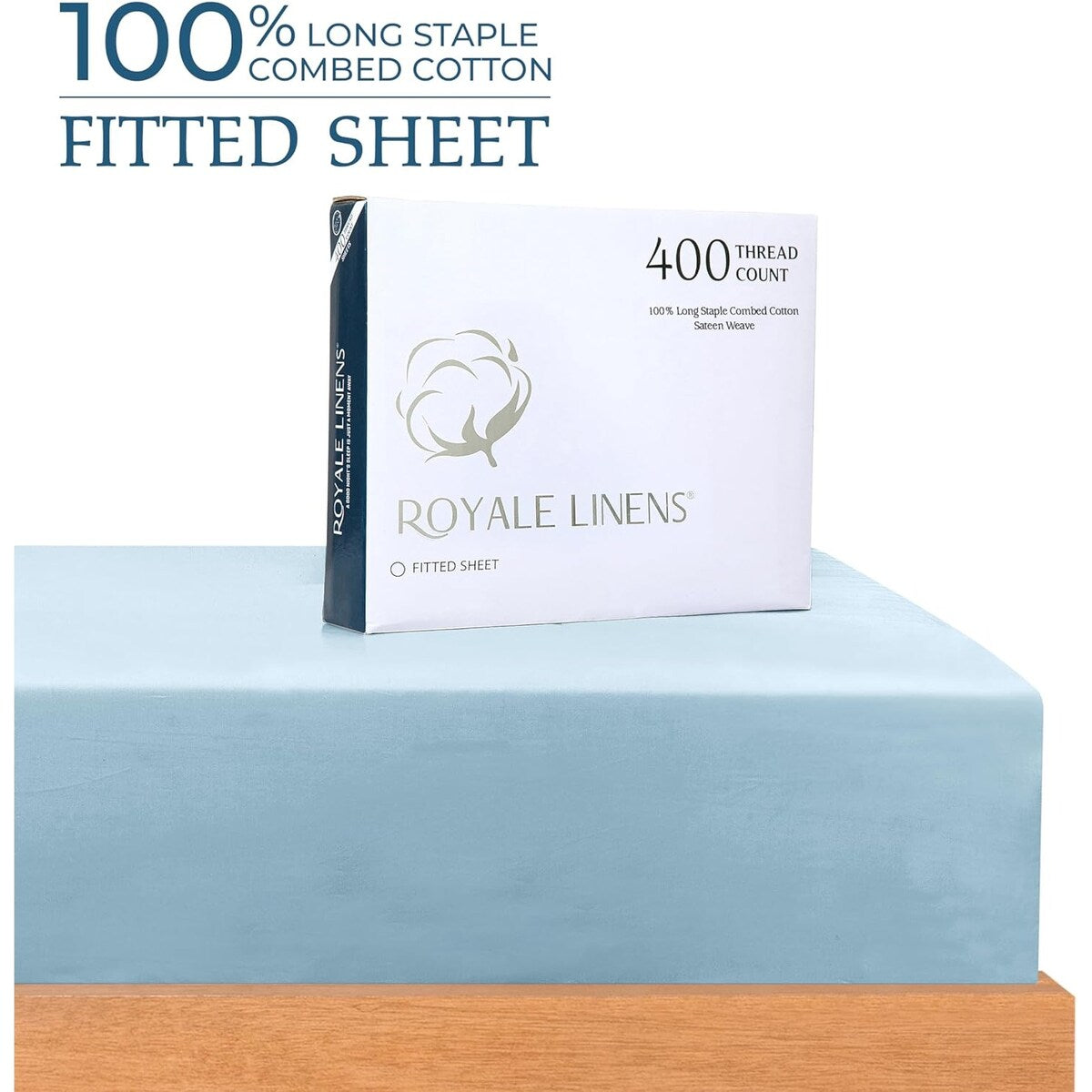 Royale Linen 400 Thread Count Cotton Fitted Sheet