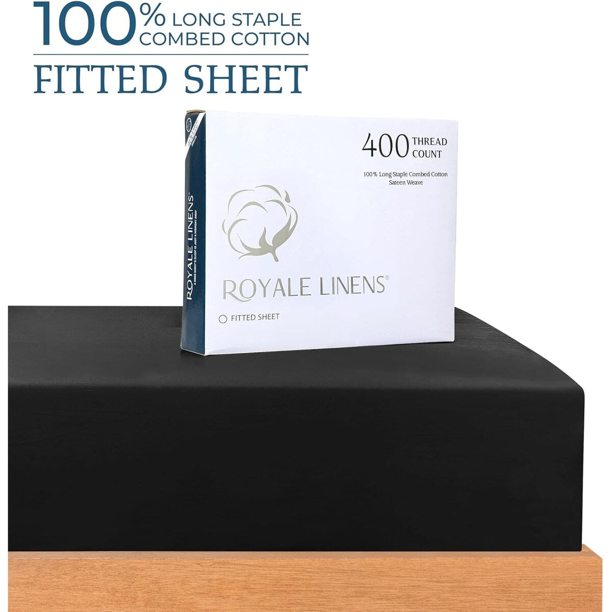 Royale Linen 400 Thread Count Cotton Fitted Sheet