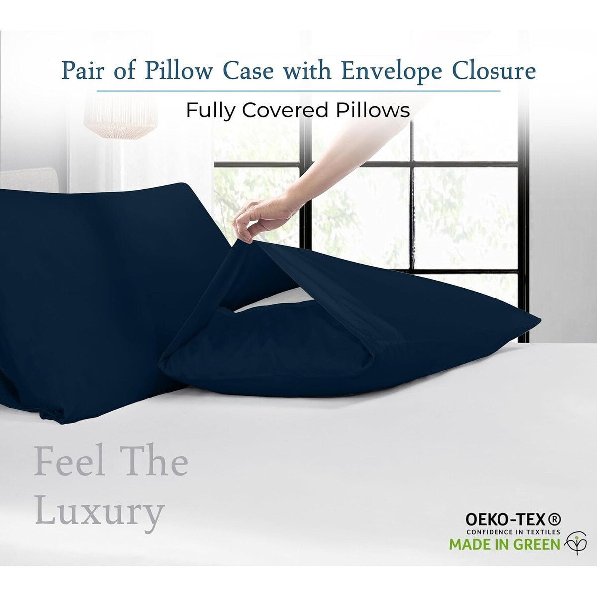 Royale Linens 400 Thread Count Cotton Pillowcase Set of 2