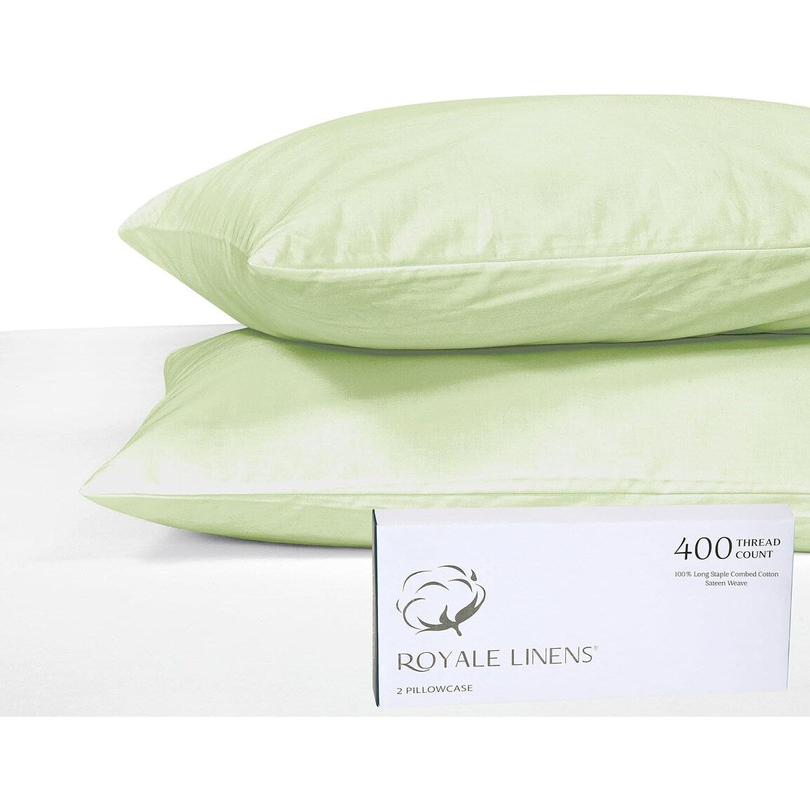 Royale Linens 400 Thread Count Cotton Pillowcase Set of 2