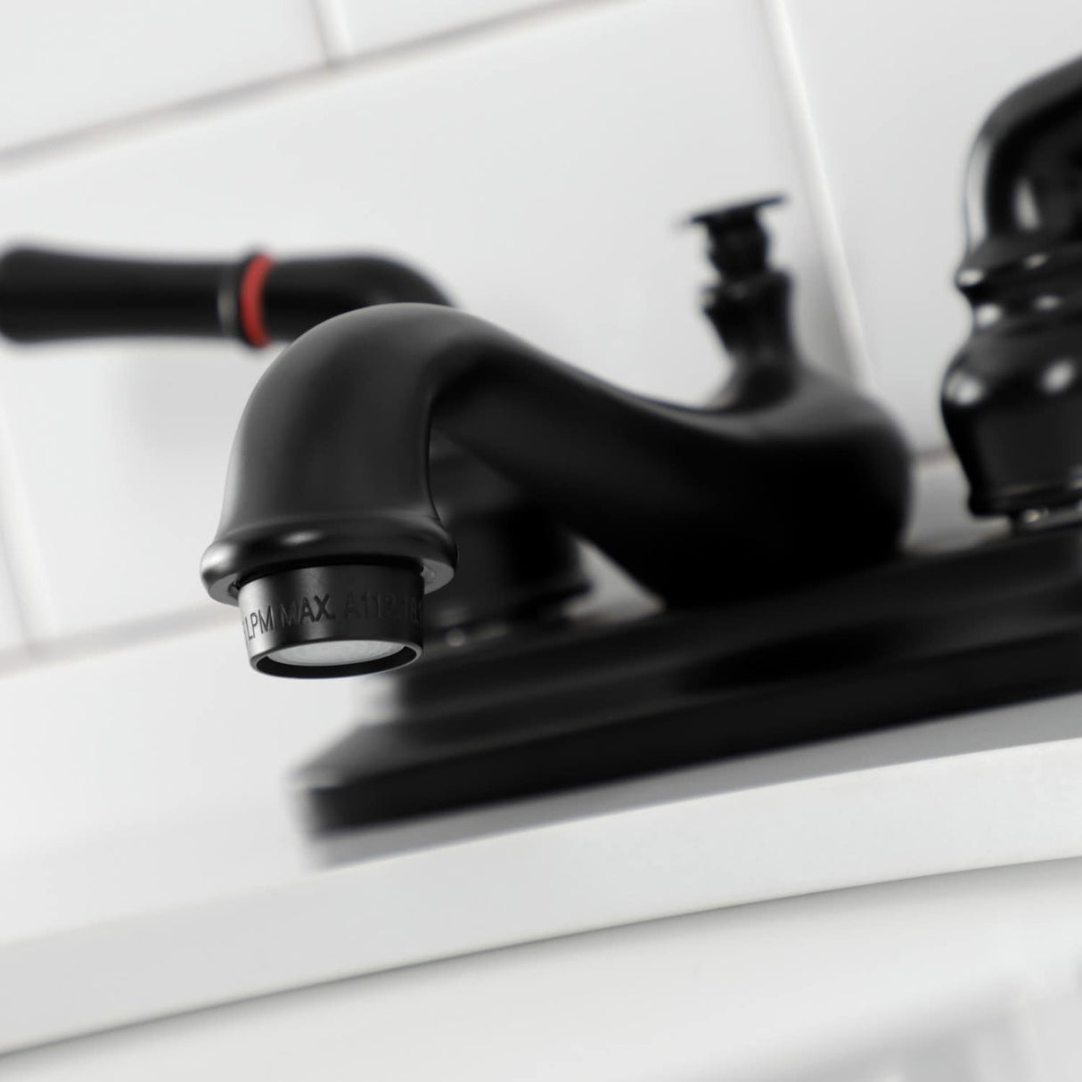 Kingston Brass Royale Two-Handle 3-Hole Deck Mount 4" Centerset Bathroom Faucet with Plastic Pop-Up