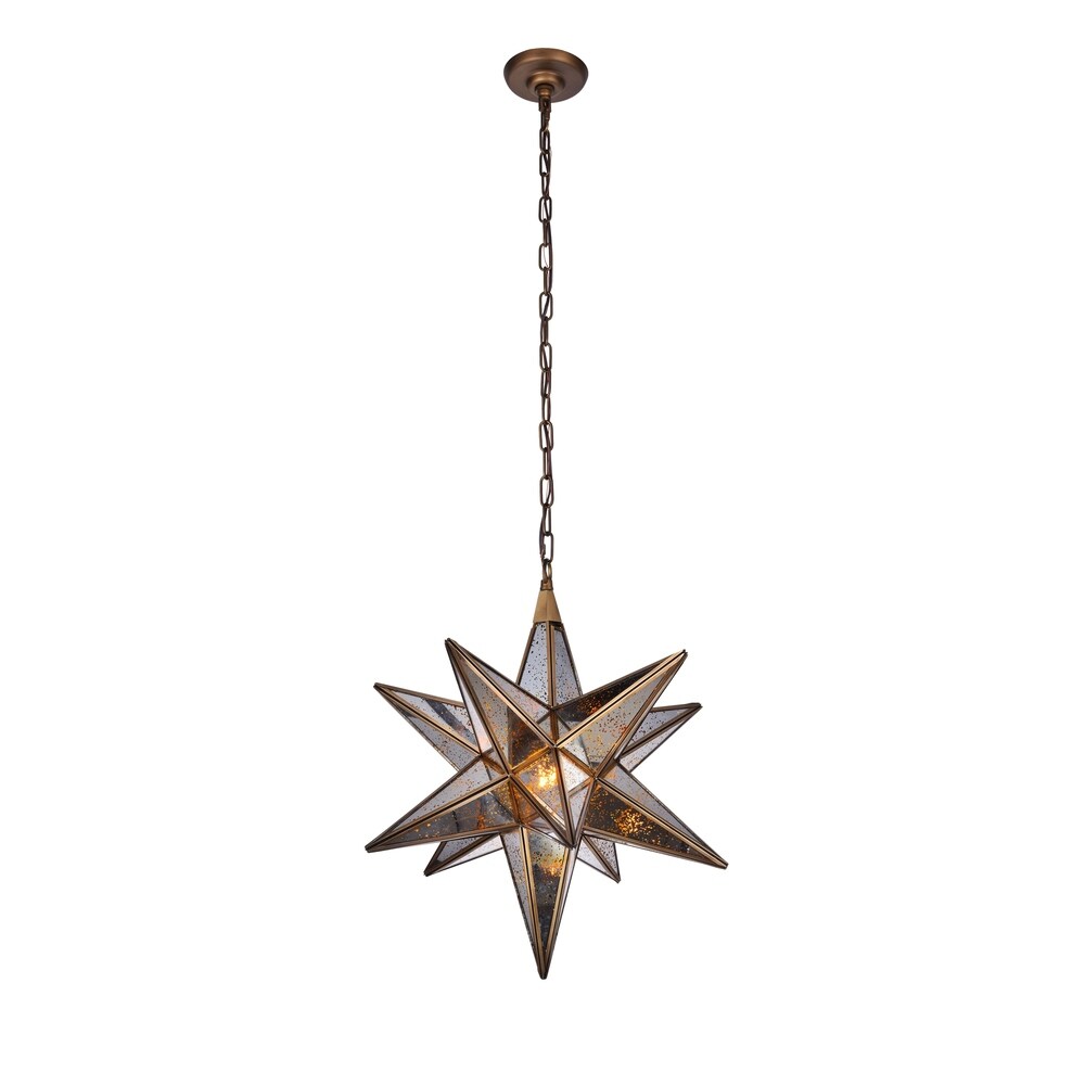 Royce Edge 1-Light Dark Antique Brass Pendant