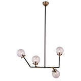 Royce Edge 4-Light Chandelier (Burnished Brass&Flat Black, Polished Nickel)