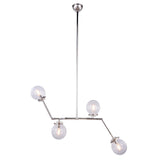Royce Edge 4-Light Chandelier (Burnished Brass&Flat Black, Polished Nickel)