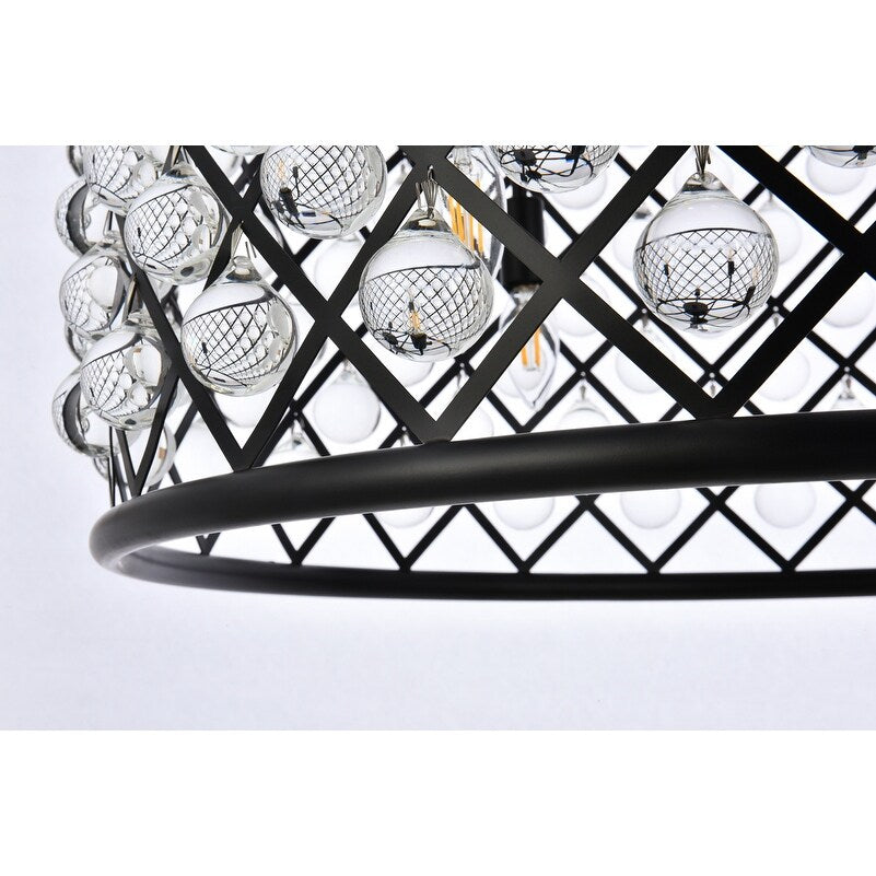 Royce Edge 8-Light Matte Black Chandelier