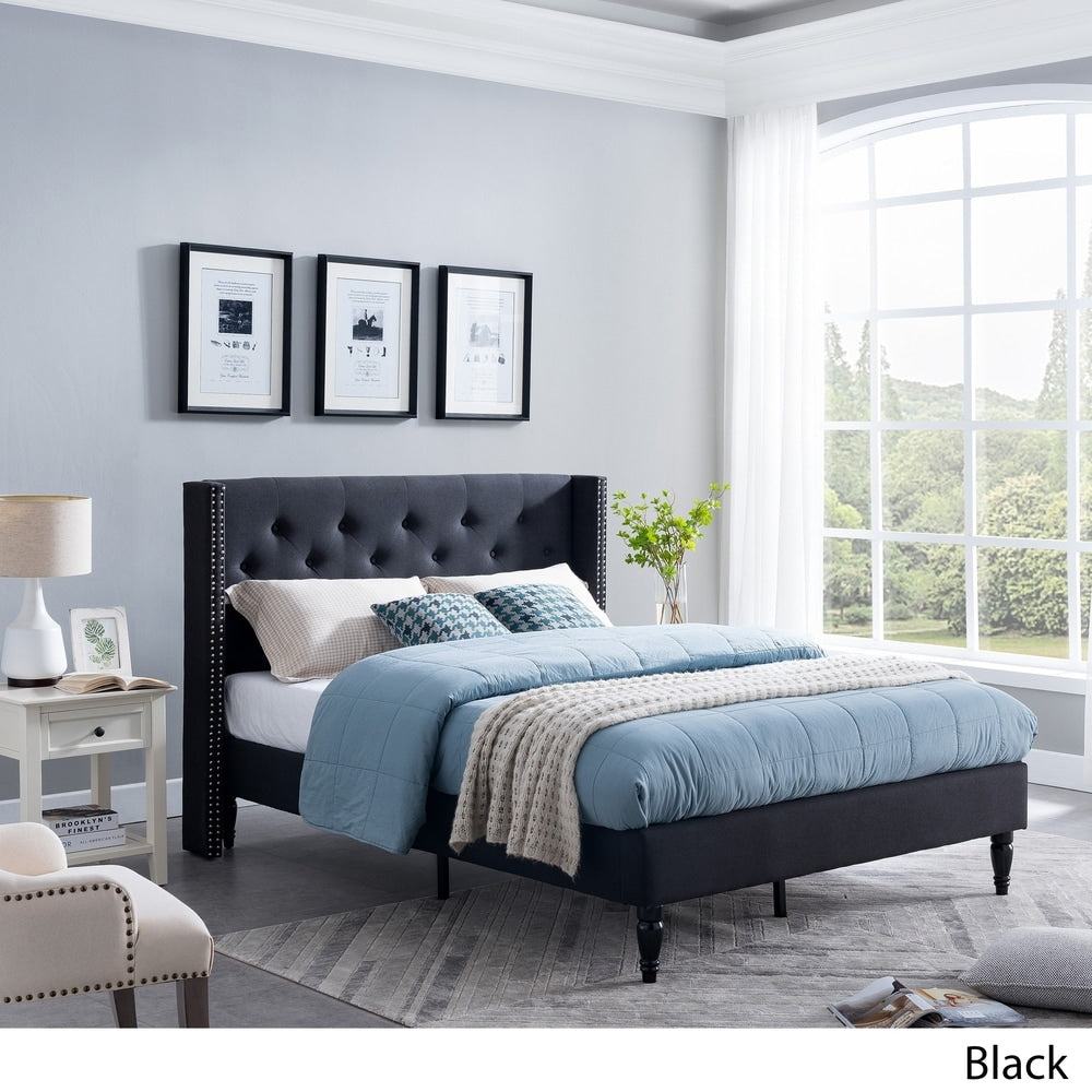 Roz Traditional Fully-Upholstered Bedframe by Christopher Knight Home