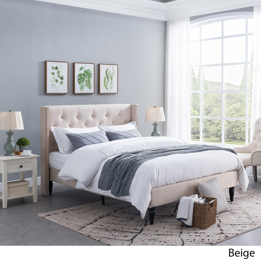 Roz Traditional Fully-Upholstered Bedframe by Christopher Knight Home