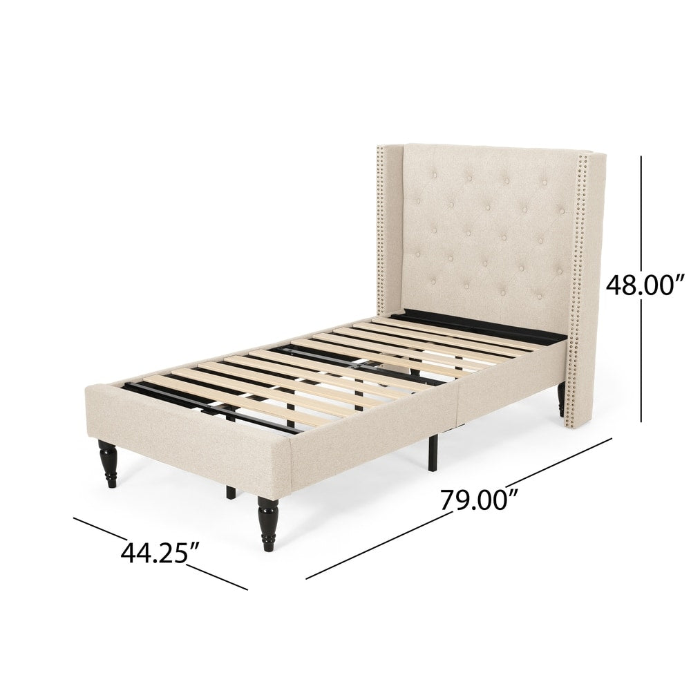 Roz Traditional Fully-Upholstered Bedframe by Christopher Knight Home