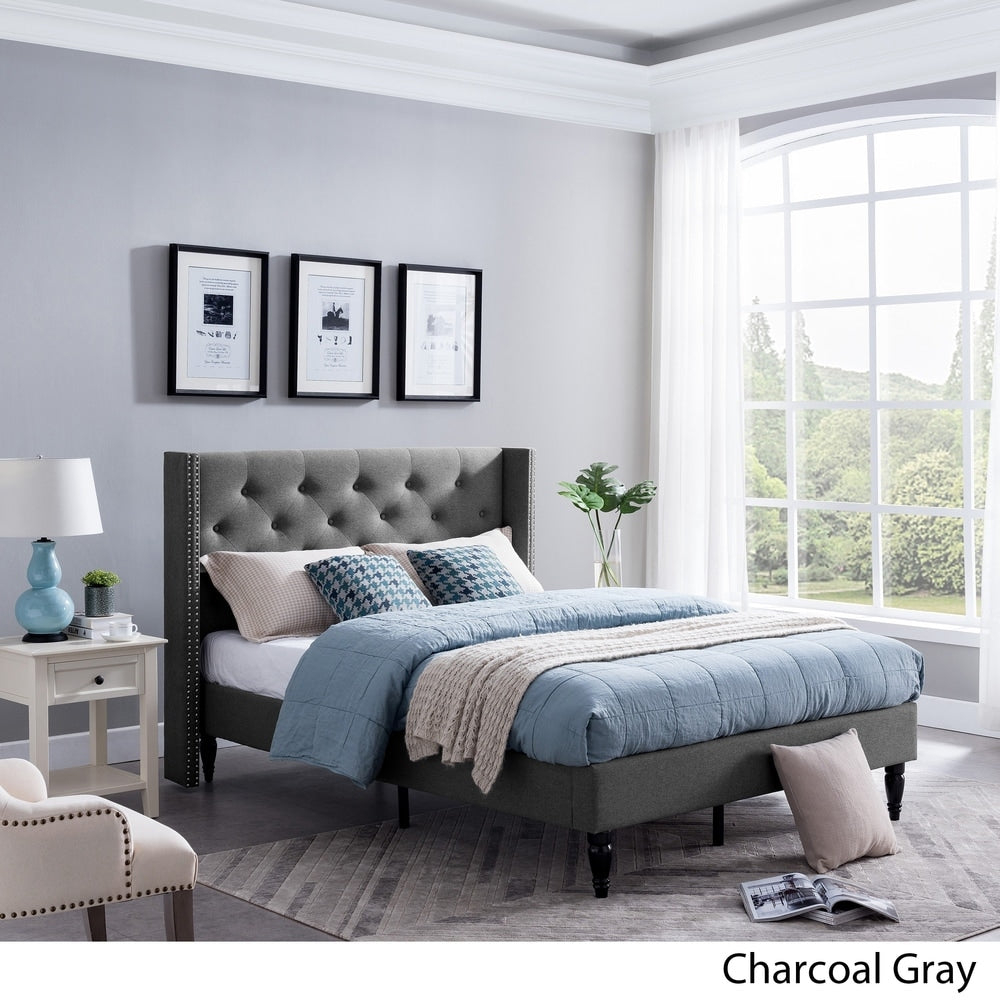 Roz Traditional Fully-Upholstered Bedframe by Christopher Knight Home