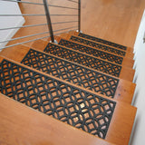 Rubber-Cal 6-Piece Azteca Indoor Outdoor Stair Treads Rubber Step Mats, 9.75 by 29.75-Inch - 9.75in x 29.75in