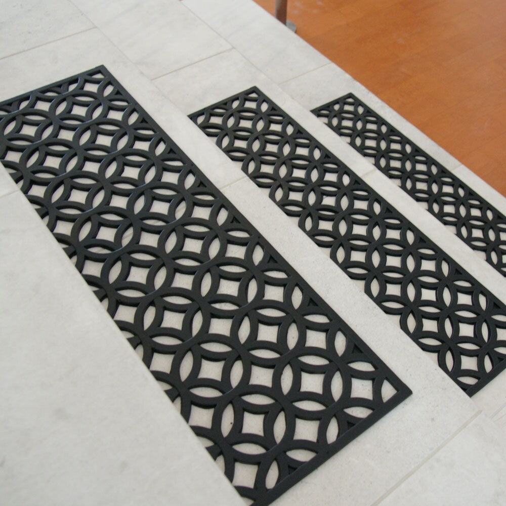 Rubber-Cal 6-Piece Azteca Indoor Outdoor Stair Treads Rubber Step Mats, 9.75 by 29.75-Inch - 9.75in x 29.75in
