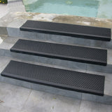 Rubber-Cal Coin-Grip Commercial Rubber Step Mat Stair Tread (Set of 6)