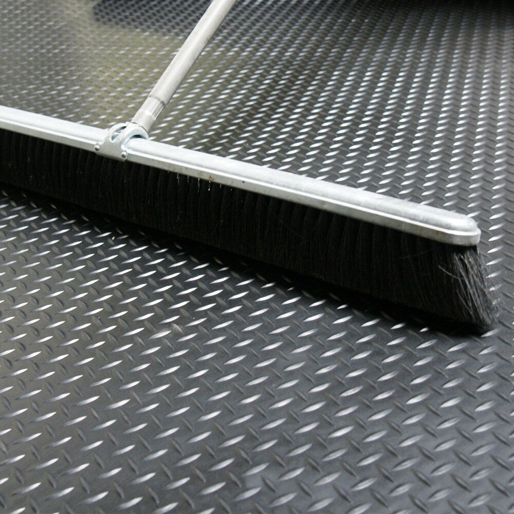 Rubber-Cal "Diamond-Plate" Rubber Flooring Rolls - 3 mm x 4 ft x 9 ft Rolls - Black - 48 x 108