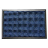 Rubber-Cal "Nottingham" Rubber Backed Carpet Mat - 3 x 5 feet - Blue Polypropylene Mat