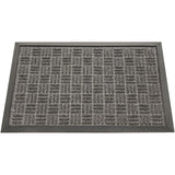 Rubber-Cal "Wellington" Rubber Backed Carpet Doormat - 18 x 30 inches - Charcoal Polypropylene Mat