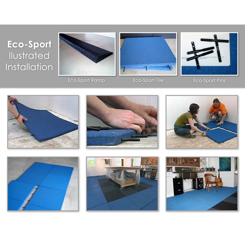 Rubber-Cal "Eco-Sport" Interlocking Tiles - 1 x 20 x 20 Inch - 6 Pack - 15.84 Square Feet Coverage - Terra-Cotta - Red