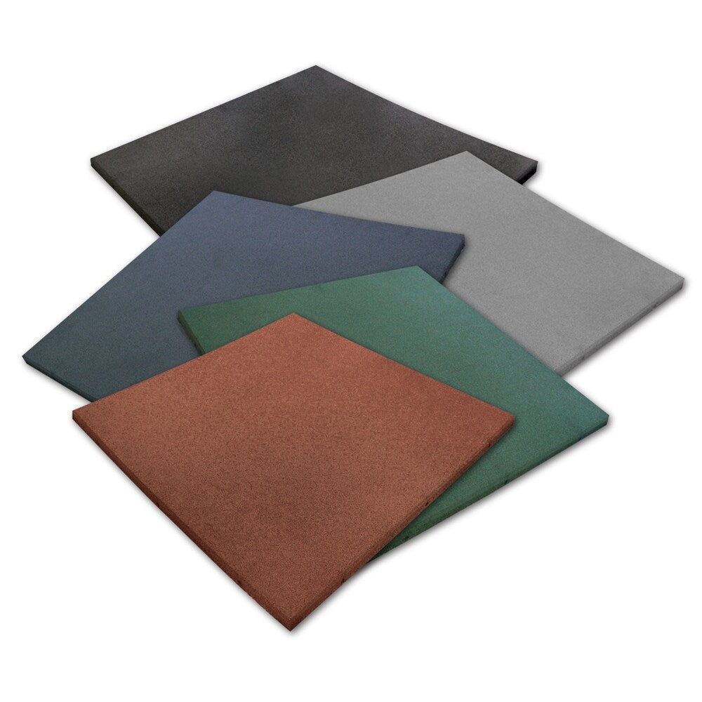 Rubber-Cal "Eco-Sport" Interlocking Tiles - 1 x 20 x 20 Inch - 6 Pack - 15.84 Square Feet Coverage - Terra-Cotta - Red