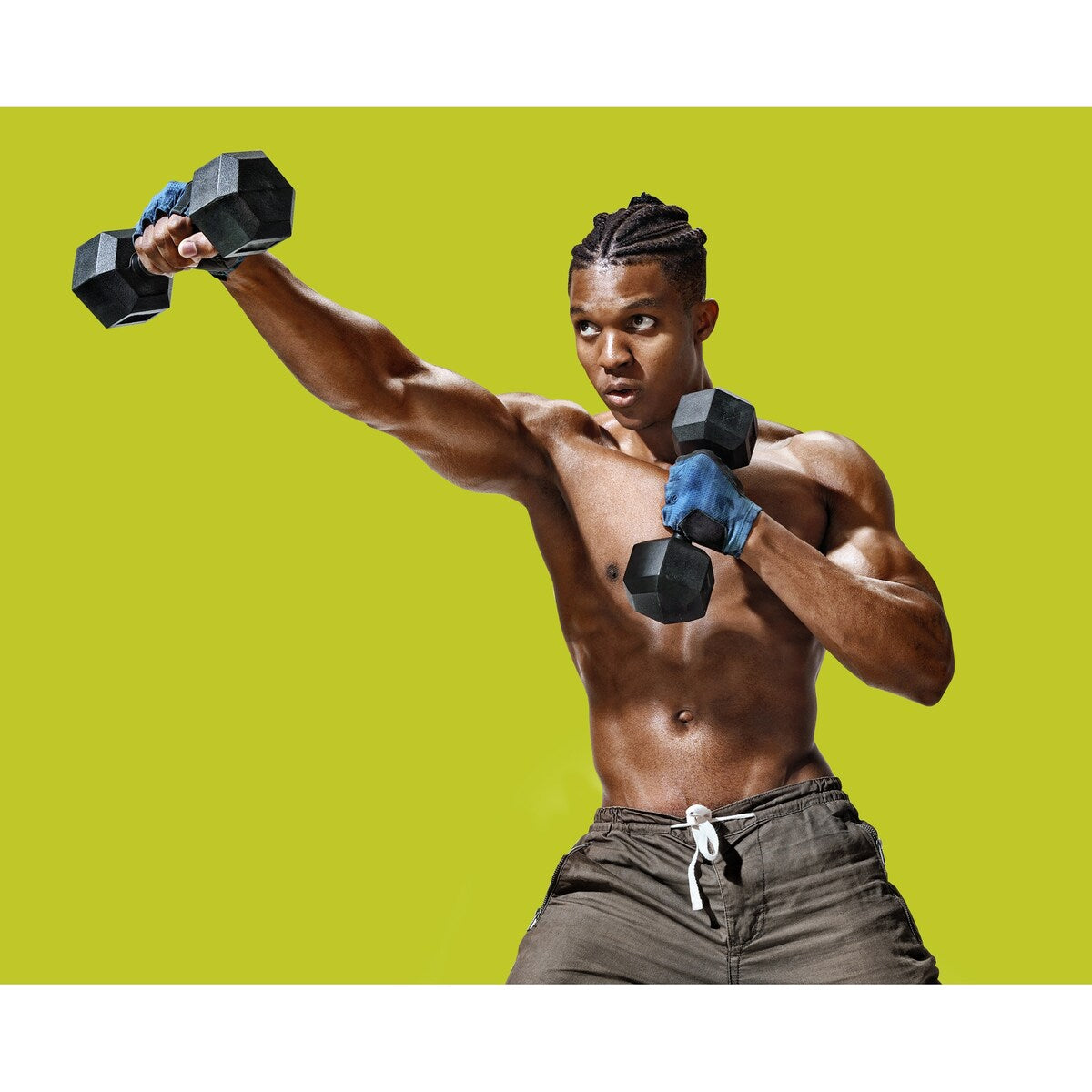 Rubber Encased Hex Dumbbell, 35lbs Pair