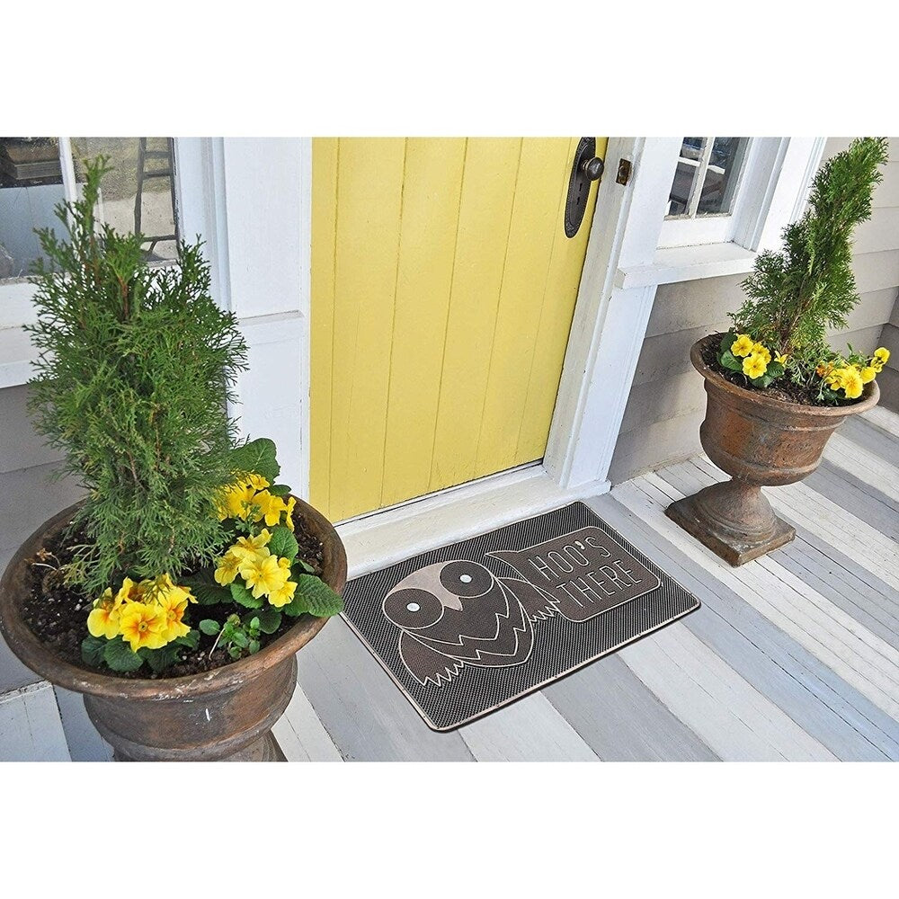 A1HC Welcome Owl Hoo's There Pin Entrance, Fun Designed Floor, Front Door Indoor