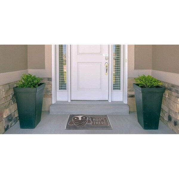 A1HC Welcome Owl Hoo's There Pin Entrance, Fun Designed Floor, Front Door Indoor