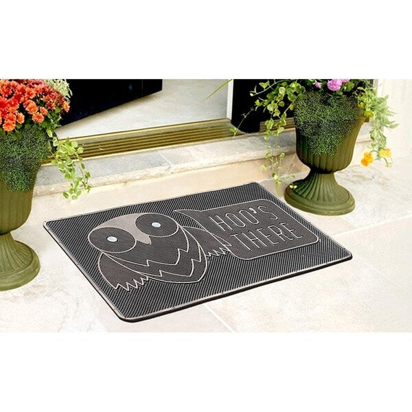 A1HC Welcome Owl Hoo's There Pin Entrance, Fun Designed Floor, Front Door Indoor