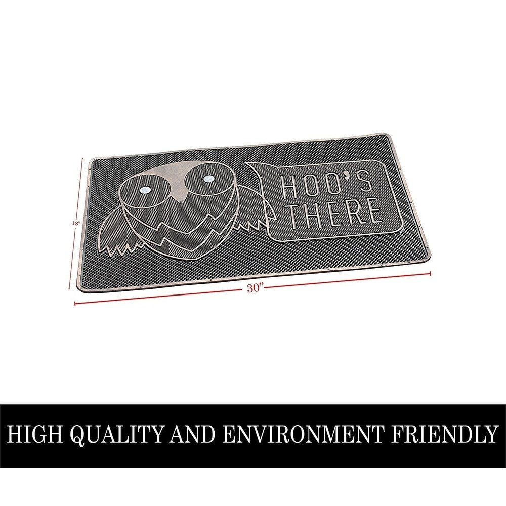 A1HC Welcome Owl Hoo's There Pin Entrance, Fun Designed Floor, Front Door Indoor